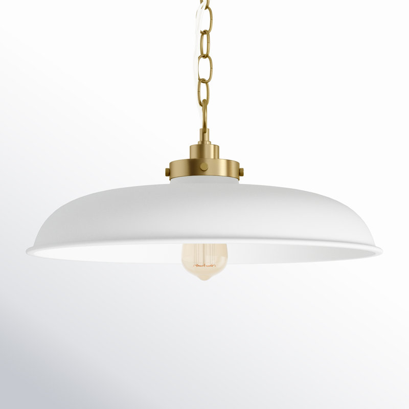 Tateos 1 - Light Dome Pendant, Matte White, Burnished Brass