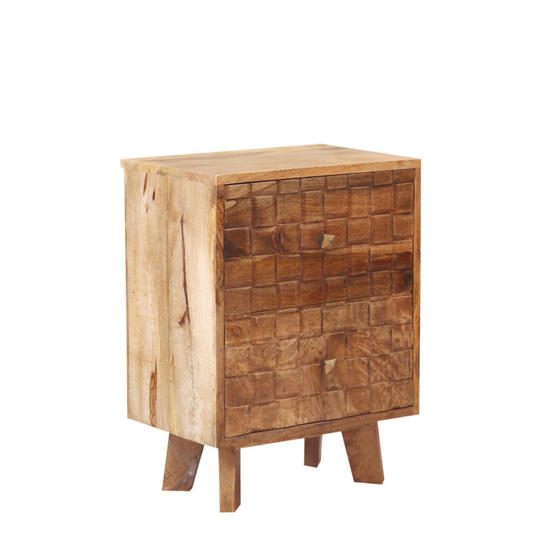 Aled 45cm W Solid Wood Bedside Table