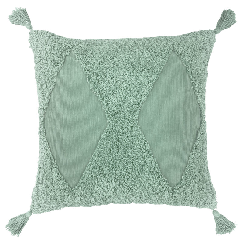 Geometric Square Scatter Cushion Cushion With Filling, Eucalyptus