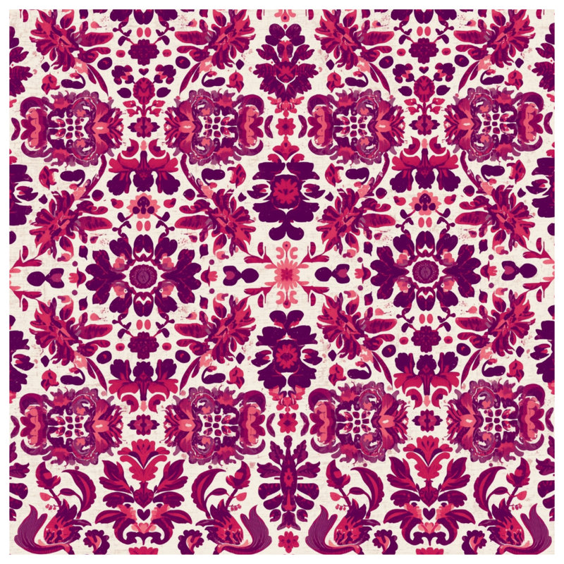 Tapisserie murale motif damassé rose - mauve, 50in H x60in W with 4 Grommets