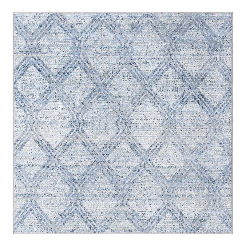 Langley Street® Modern Trellis Massie Rug, Square 5'3", Light Blue
