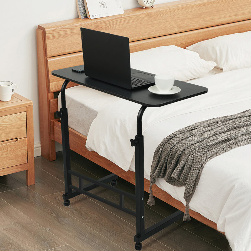  Side Table Mobile Standing Desk Adjustable Height Portable Laptop Table, Tv Tray Computer Workstation Sofa Bed Table For Home Office, Desktop 23.7" L X 15.8" W