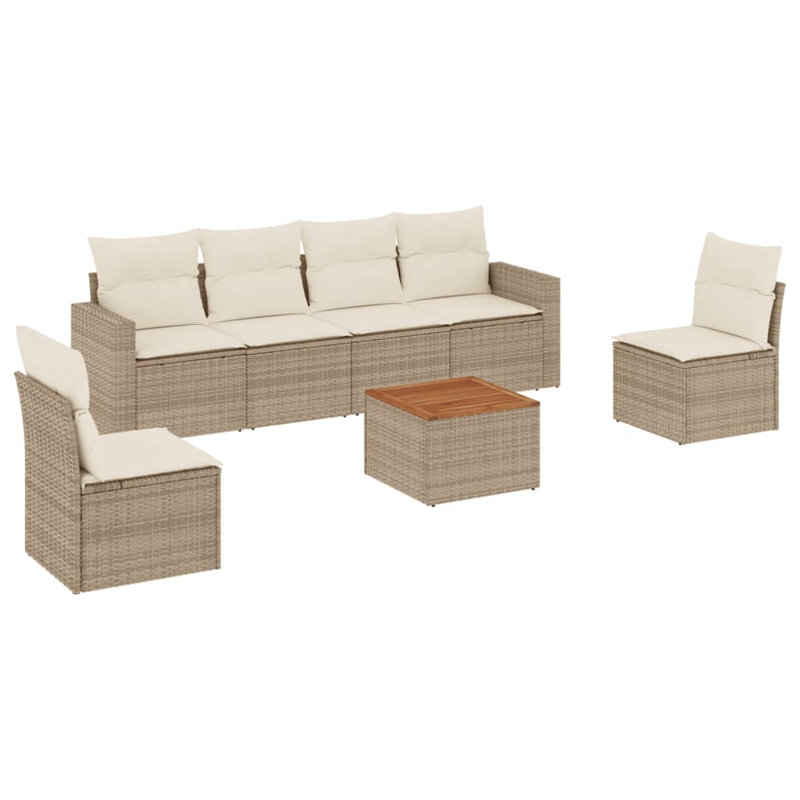 Vidaxl Garden Sofa Set Beige, Brown