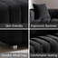 Canapé 4 places 83,46 "avec pieds et coussins en métal Black Boucle