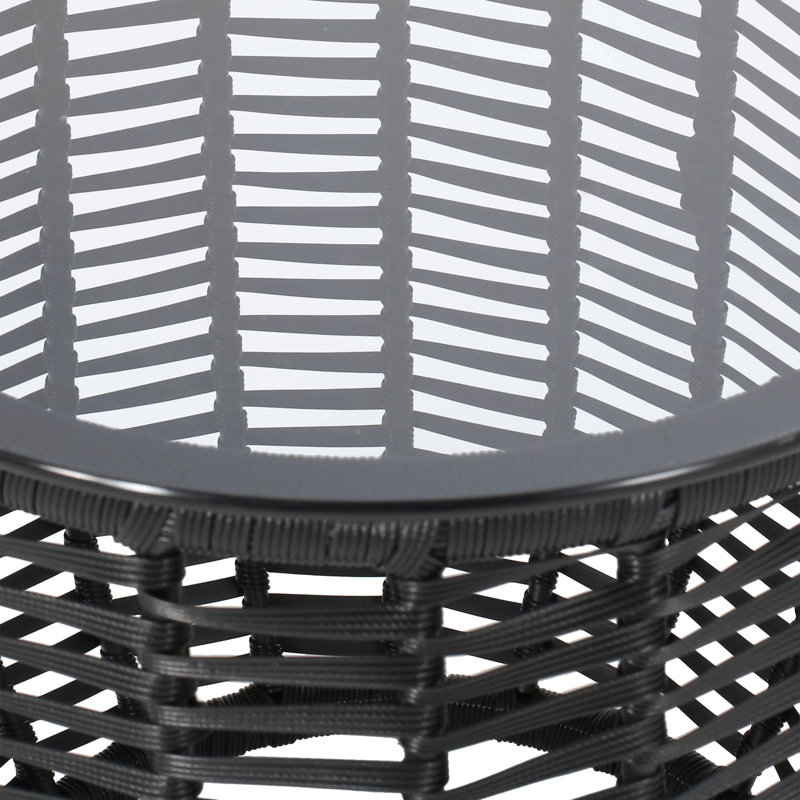 Table d'appoint Rattan Arias, Noir