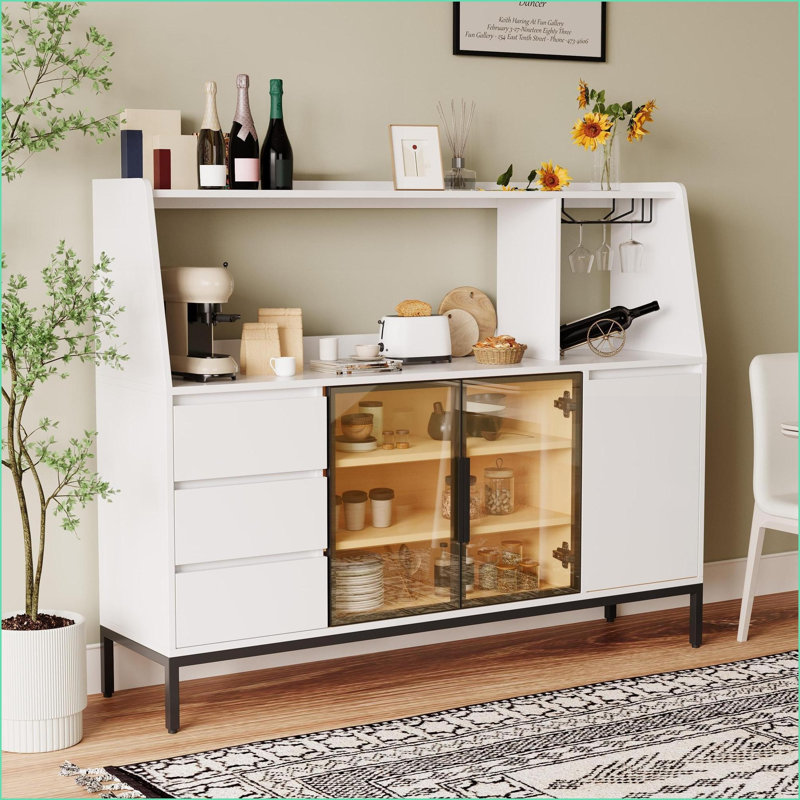 Noir moderne et peu encombrant Table basse en marbre blanc avec 2 rangements pour le salon
