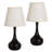 17" Tall Elegant Black Teardrop Table Lamp With Beige Fabric Shade, 2 Led Bulbs Included-17854502