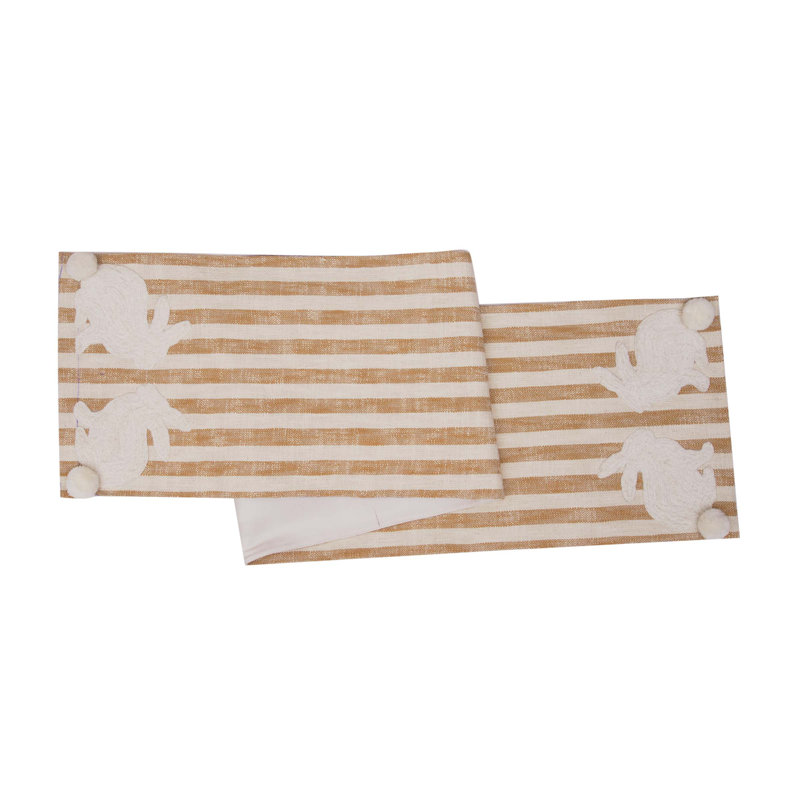Easter Bunnies with Stripes Tufted Table Runner