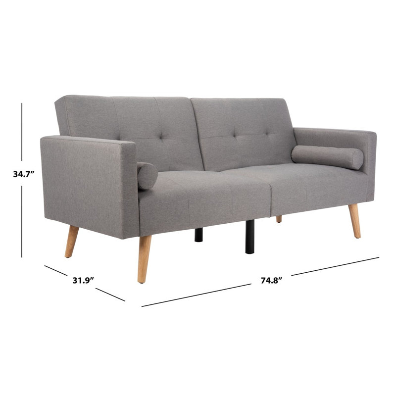 Konterra 75'' Velvet Sofa, Gray Velvet