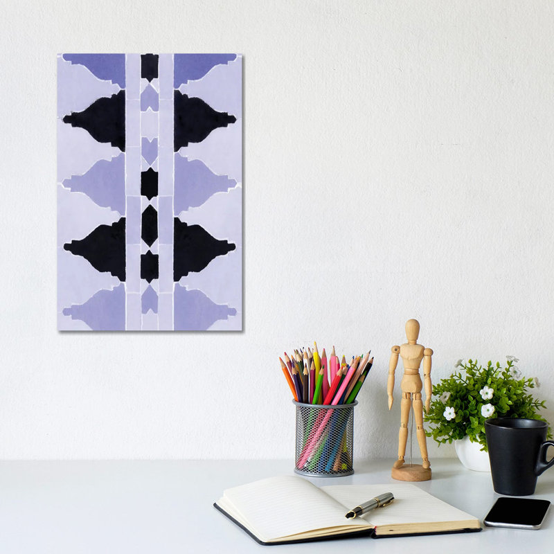 Moroccan Pattern Stylish Blue Zellige by Beli - Wrapped Canvas Print, 20.32 cm H x 30.48 cm W