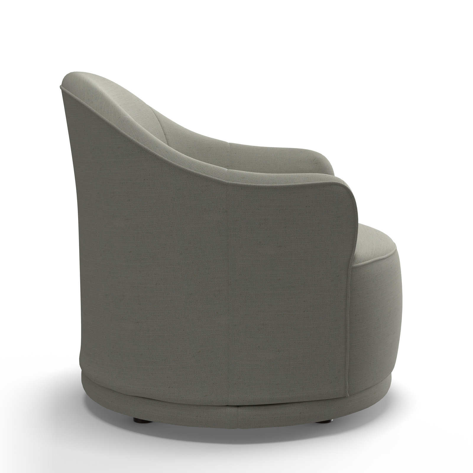 Upholstered Swivel Barrel Chair, Cloud Performance Basketweave