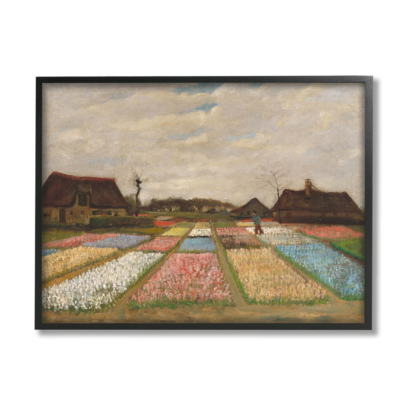 Parterres de fleurs en Pays-Bas Van Gogh, art de la giclée par One1000, H 11 po x l 14 po x P 1,5 po