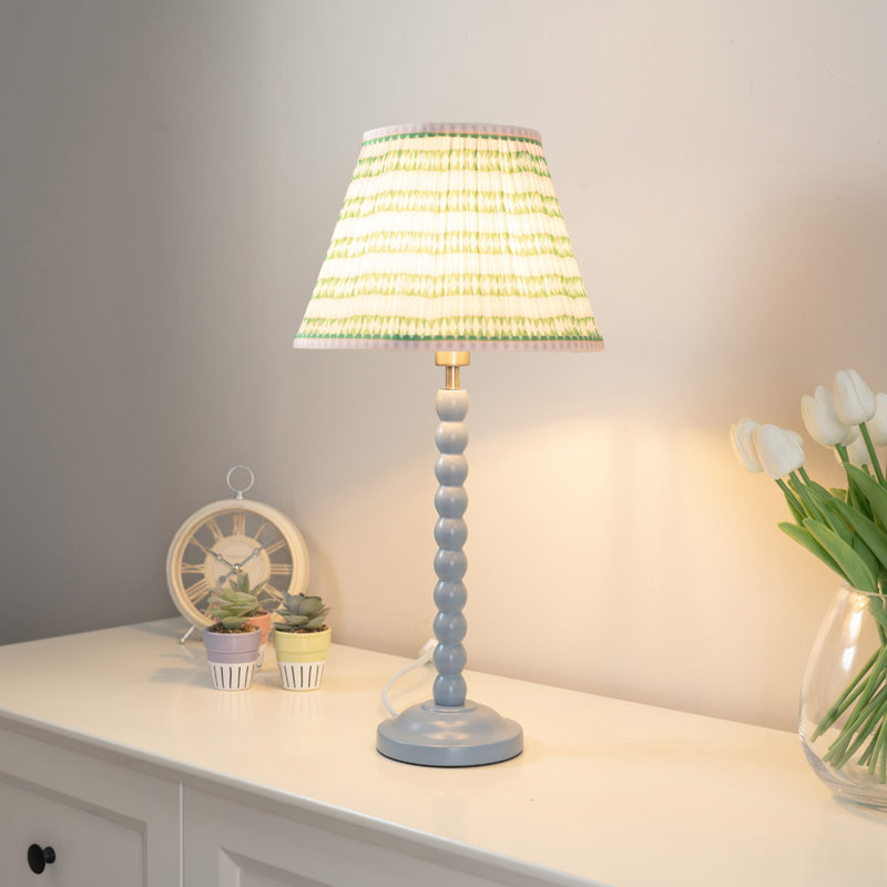 Cheyeanne Wood Table Lamp, Blue