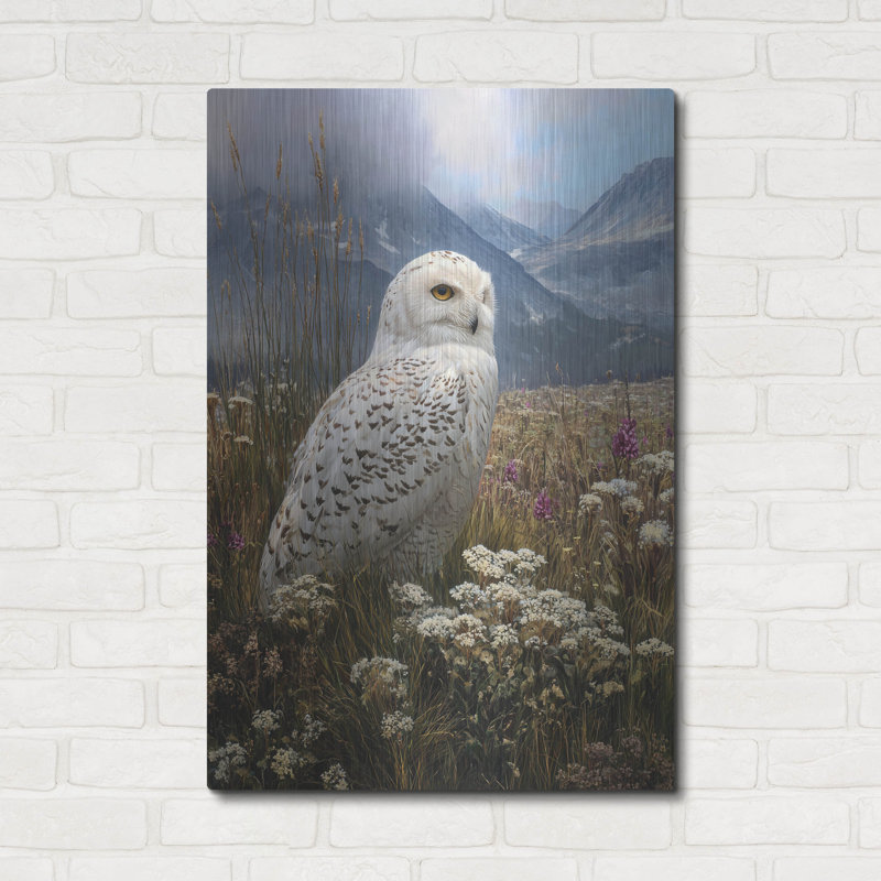  «Snowy Owl» par Ann Klee, art mural en métal, 24 po x 36 po, H 36 po x l 24 po