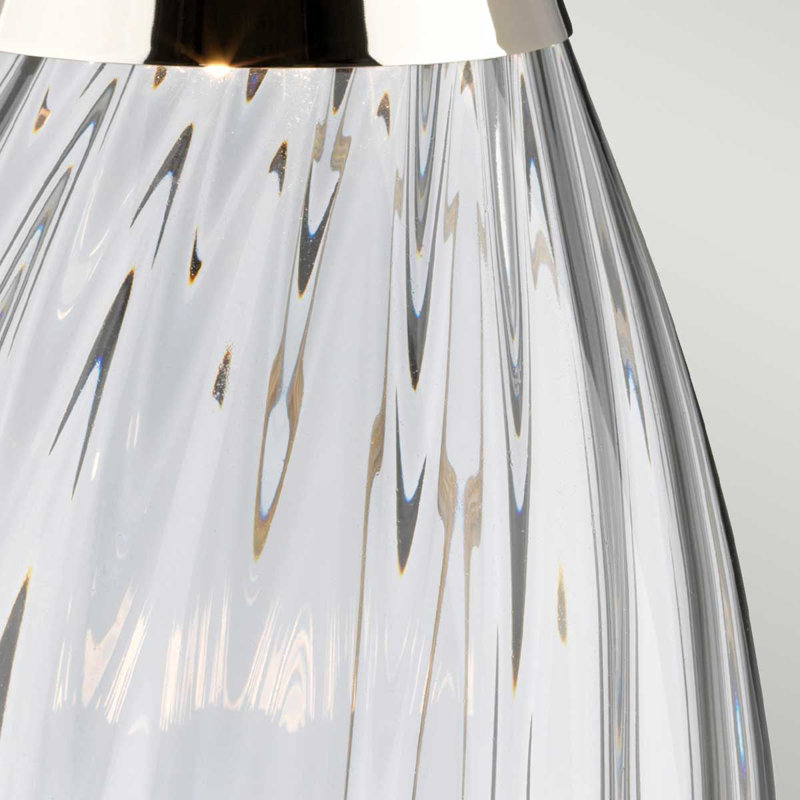 Morrisdale Glass Table Lamp, Transparent, Black