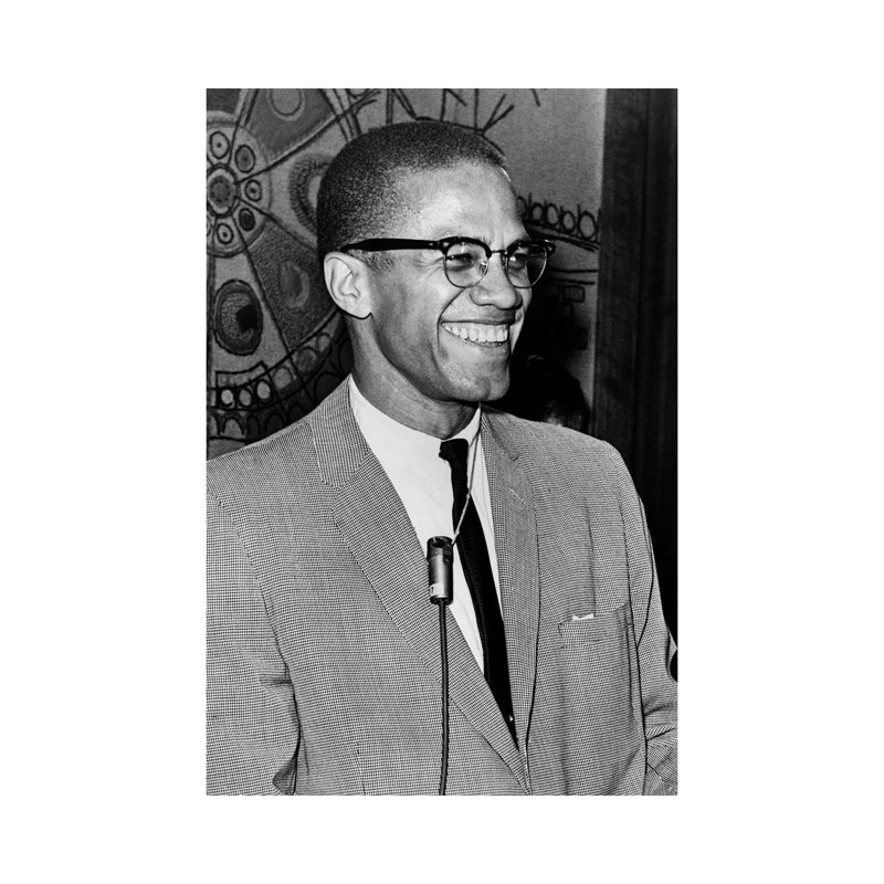 Malcolm X (1925-1965) par Ed Ford, impression sur toile tendue, H 26 po x l 18 po x P 1,5 po