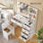 Makeup Vanity Desk with Mirror & Stool White-1738305051