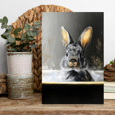 «Rabbit In Bathtube 4», art mural forêt contemporaine