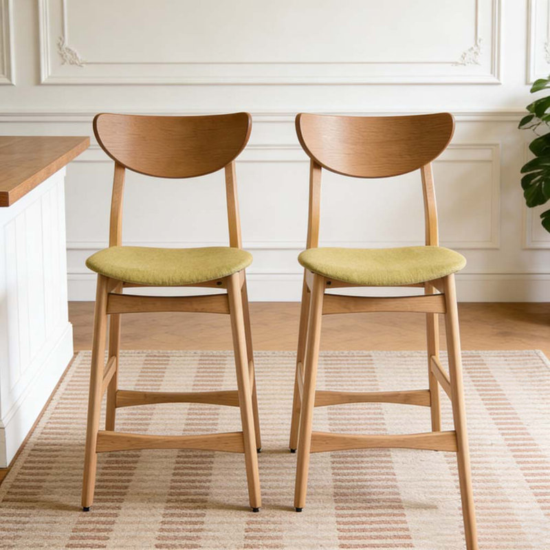 CHAISE DE COMPTOIR, Vert, Brun