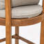 Tabouret d'extérieur en bois de teck avec coussin beige, ensemble de 2-2059313447
