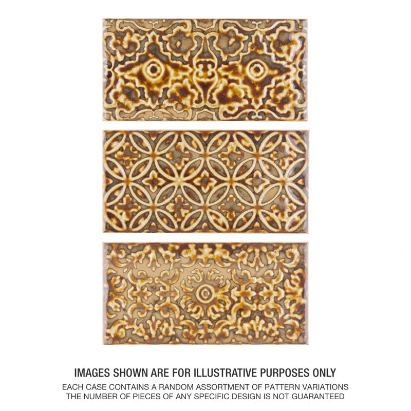 Zurbaran 5" x 9" Ceramic Metal Look Wall Only Tile, Cobre