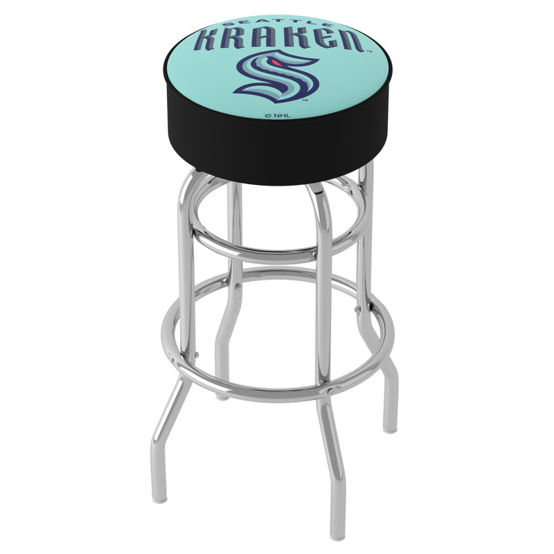 Swivel Upholstered Counter Stool with Steel Frame
