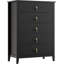Commode cannelée à 5 tiroirs, commode moderne en bois à 5 tiroirs pour commode de chambre à coucher, armoire de rangement moderne-1418018394