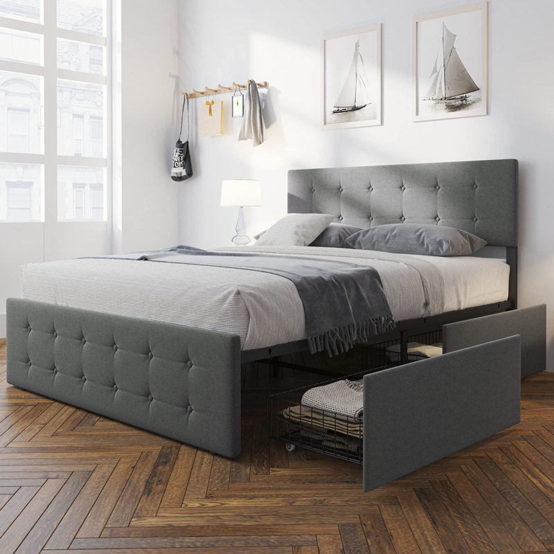 Structure de lit Divaraj 45,7 po, Grand