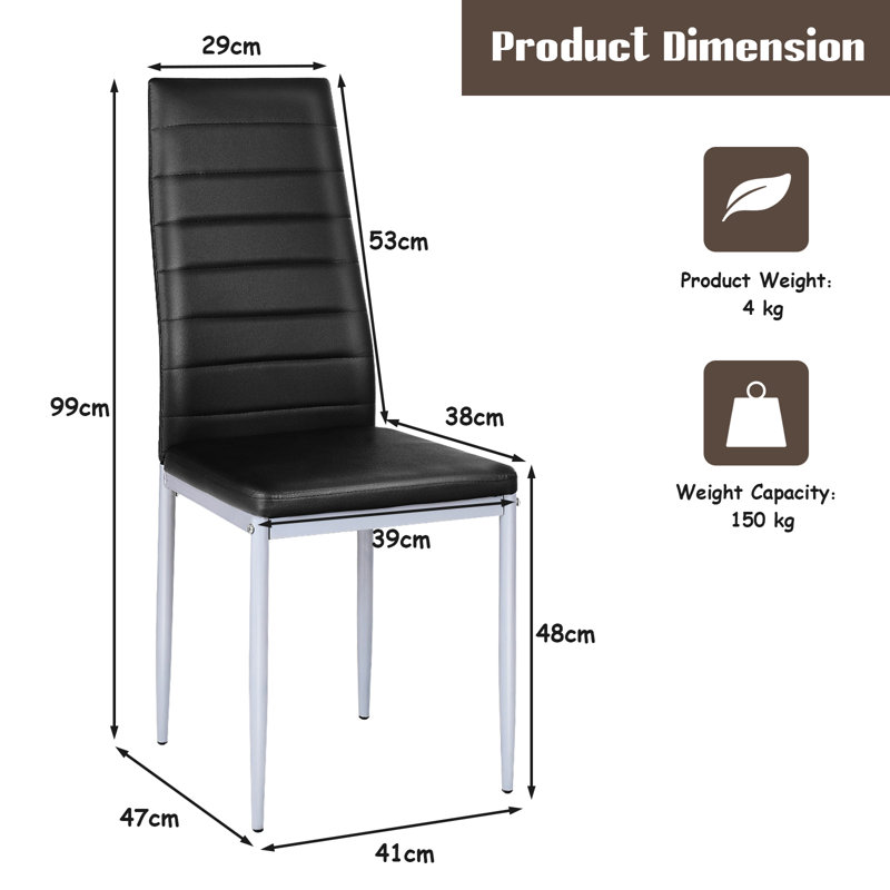 Nayome 48cm H Upholstered Metal Upholstered Back Side Chair