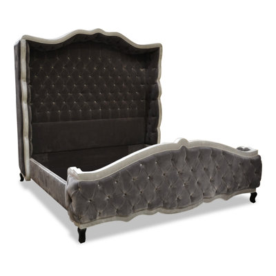 Liam Velvet Wingback Bed