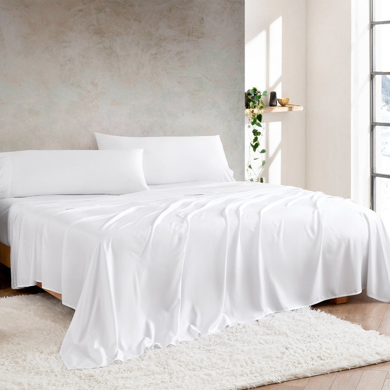Snorze Cloud Snorze Coma Inducer Silky Rayon Sheet Set, White, Queen