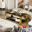 Table basse moderne rectangulaire noire, miroir-88740364