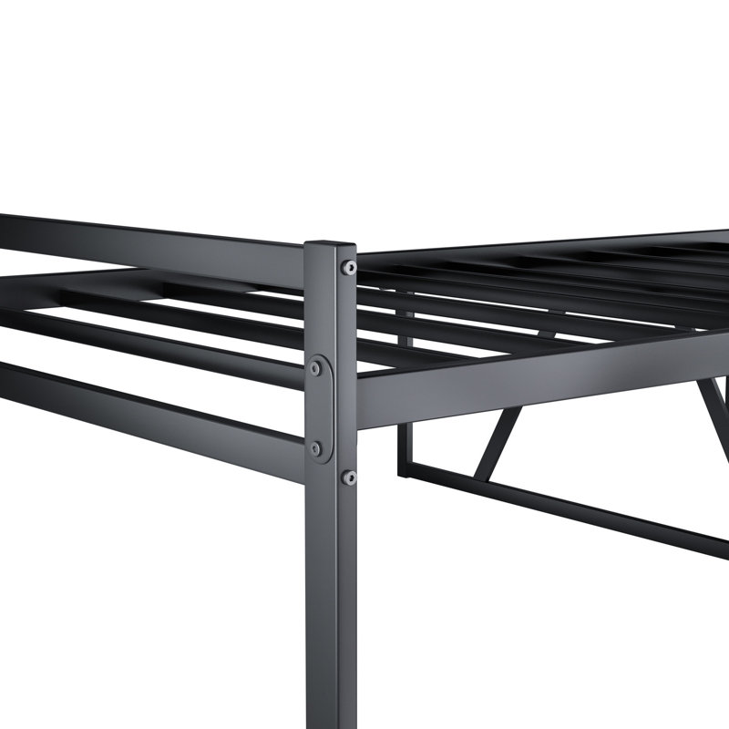 Structure de lit plateforme en métal avec tête de lit, lit simple, aucun sommier requis, tête de lit Silent Nighttime