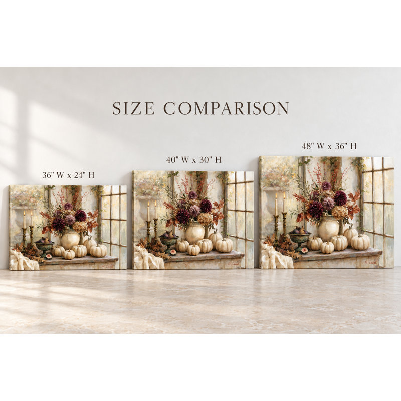 «Autumn Window Garden», art mural sur toile tendue, 36" W x 24" H x 1.5" D