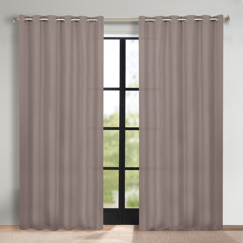 Paire de rideaux obscurcissant avec œillets Millendon, L 70 po x L 108 po, Taupe
