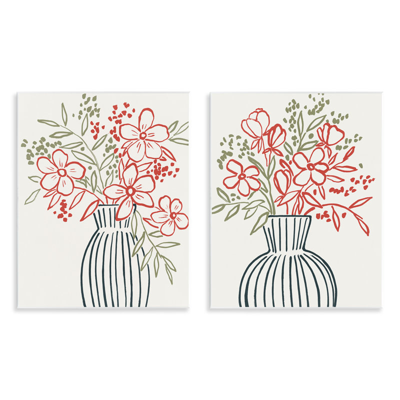 Ensemble de 2 plaques murales Botanical Outline Simplicity, design par Aria K.