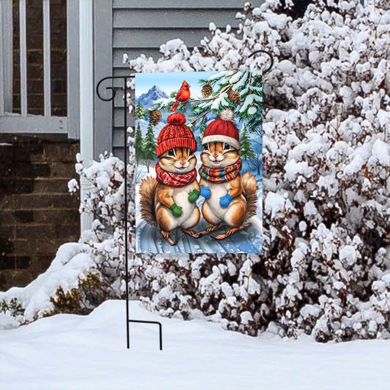 Drapeau de jardin d'hiver Chipmunks