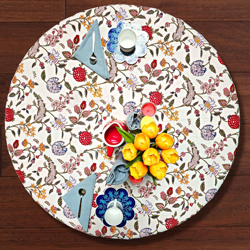 Erdemir Block Print Cotton Tablecloth