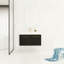 Meuble-lavabo mural de 91 cm (36 pouces) avec lavabo en résine à bords épais et grand espace de rangement, idéal pour les salles de bains modernes.