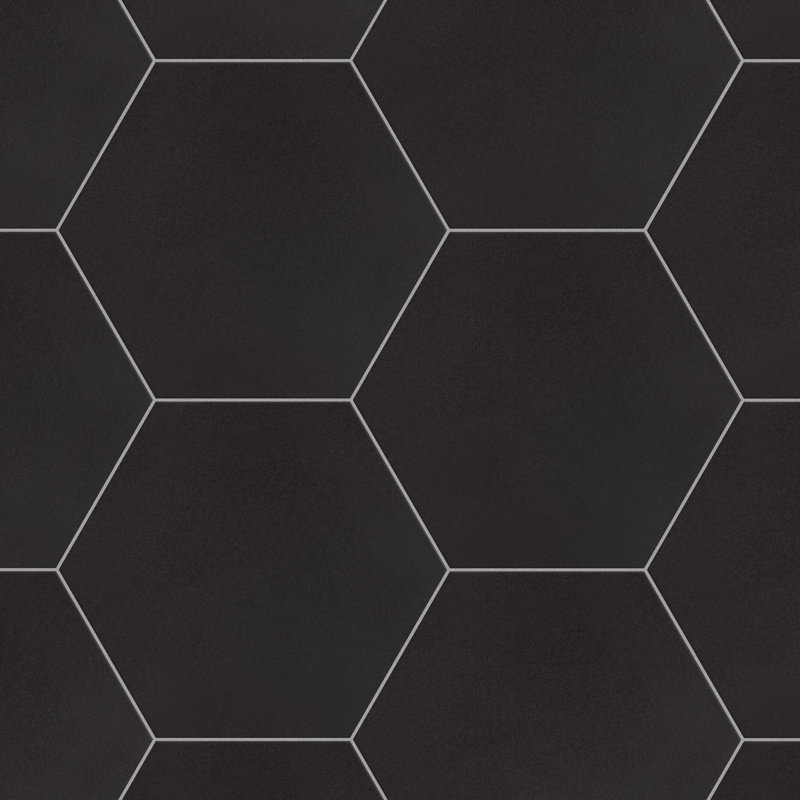 Textile Basic 19" x 22" Porcelain Wall & Floor Tile, Black