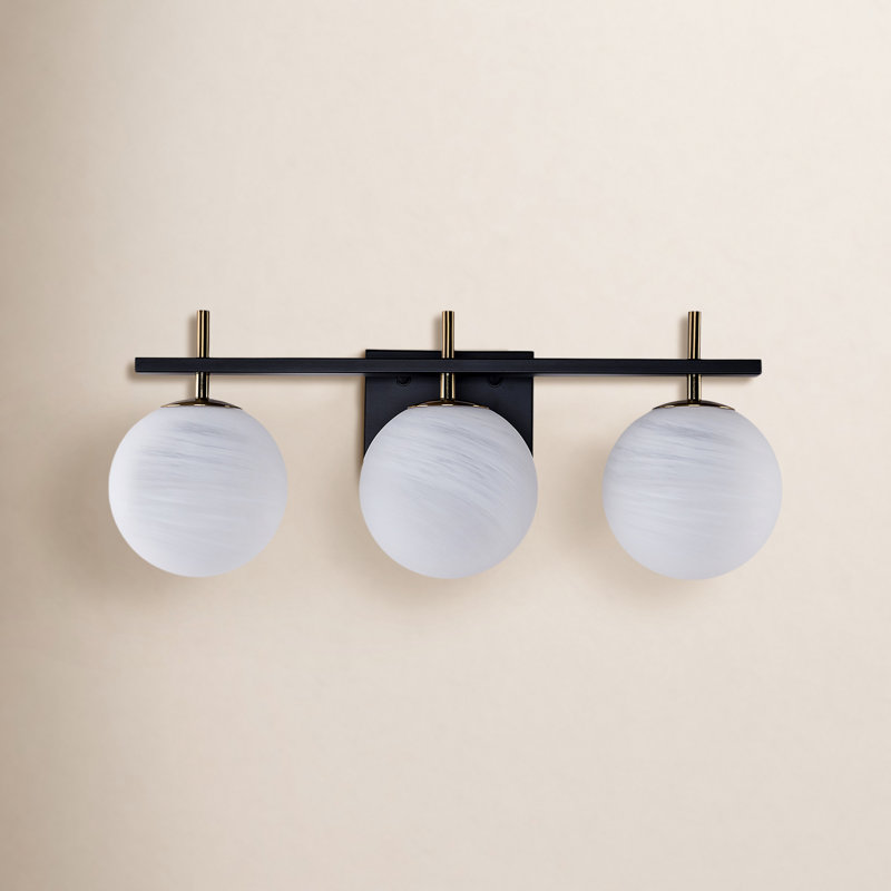 Éclairage pour meuble-lavabo à intensité variable Lio, Noir mat / or poli, 3