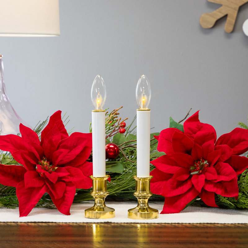 Christmas Candle Lamps - 9" - Clear - Set Of 4