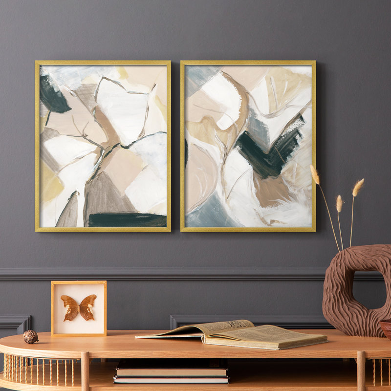 Marble Lines I - impression encadrée de qualité supérieure - prête à être accrochée - aucun clou requis - aucun clou requis