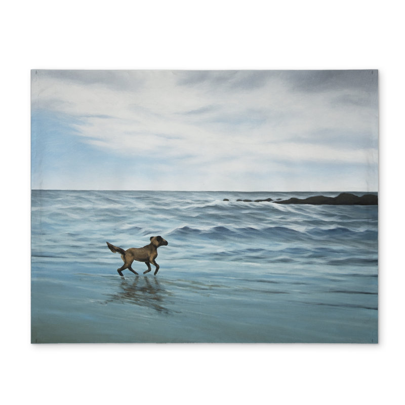 Dog on the Beach Marine Pets Bathroom Placemat - Home Decor