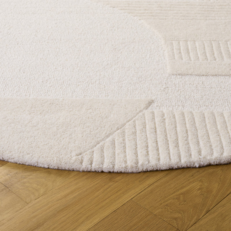Harvest Hand Tufted Wool; Cotton Abstract Indoor Rug, Round 6'