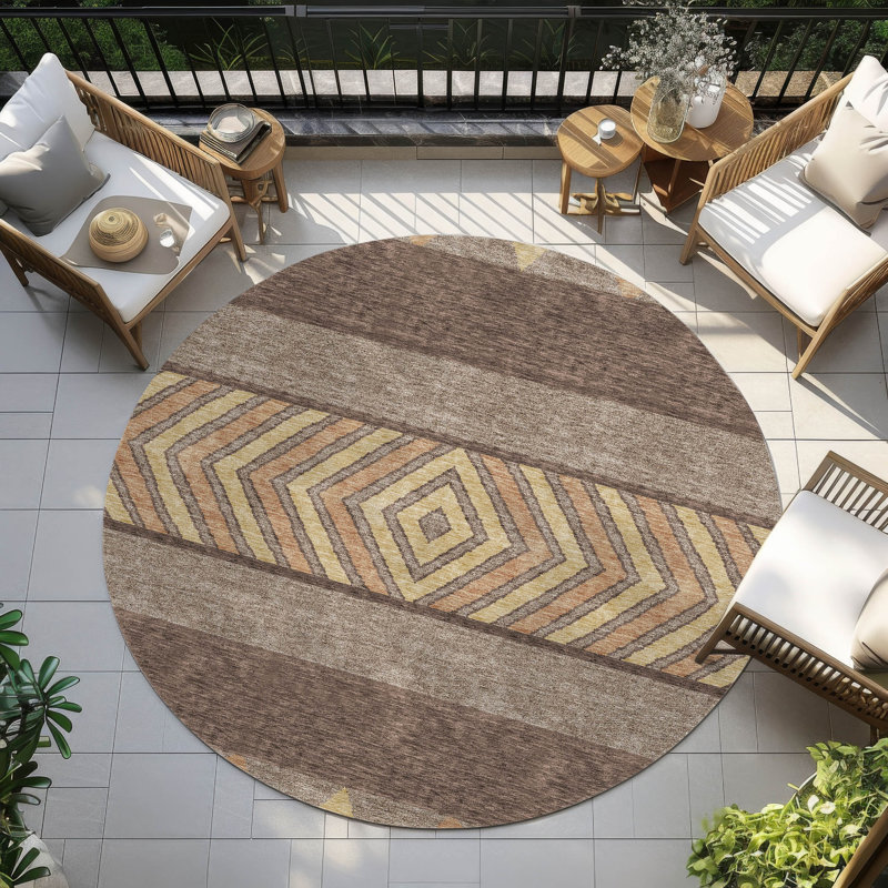  Chayden Area Rug with Non-Slip Backing, Round 8'