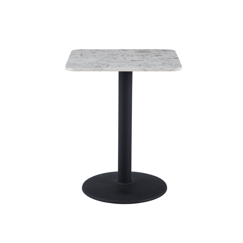 Odum Marble Top Metal Base Dining Table, White