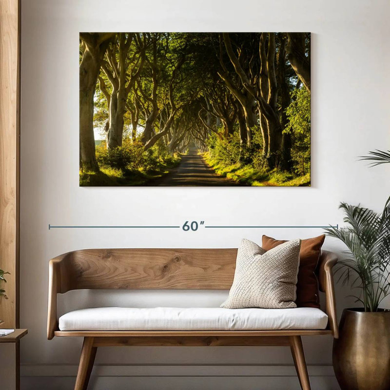 Harnek Sunlit Trees Path, 32" H x 48" W