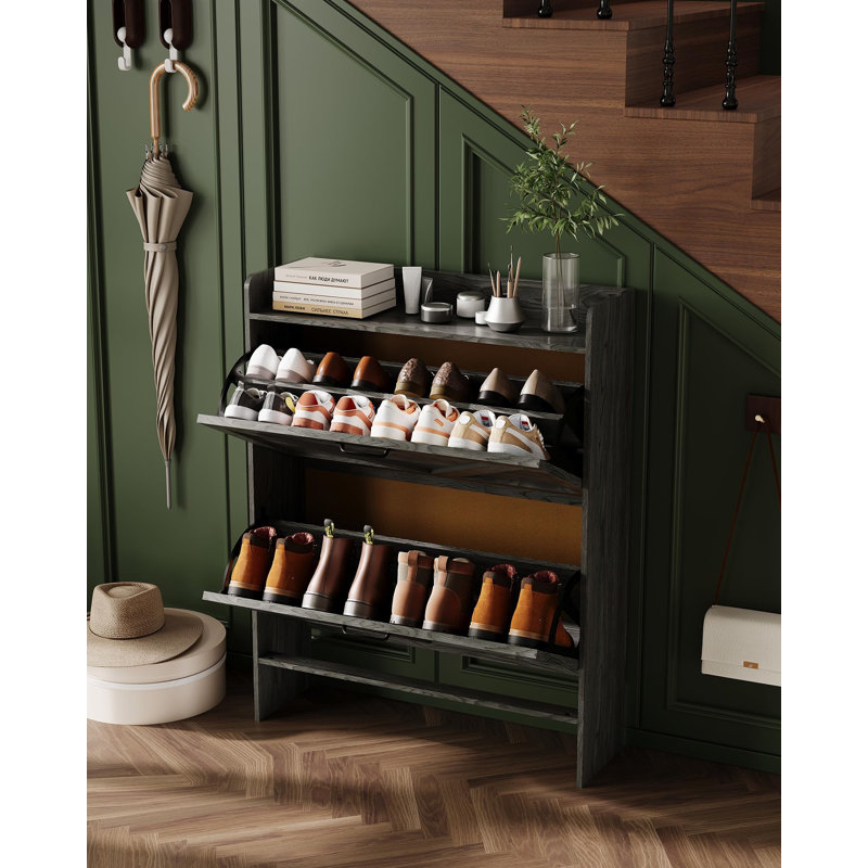 16 Pair Shoe Storage, Black