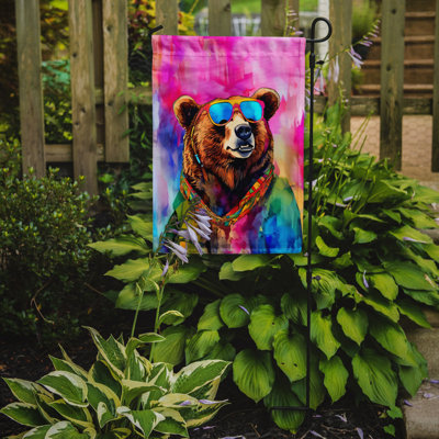 Hippie Animal Grizzly Bear Garden Flag -  Caroline's Treasures, DAC3990GF